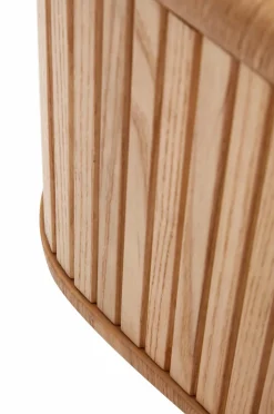 Kave Home Mailen tv-bord med 2 døre i askefinér med mørk finish 200 x 50 cm