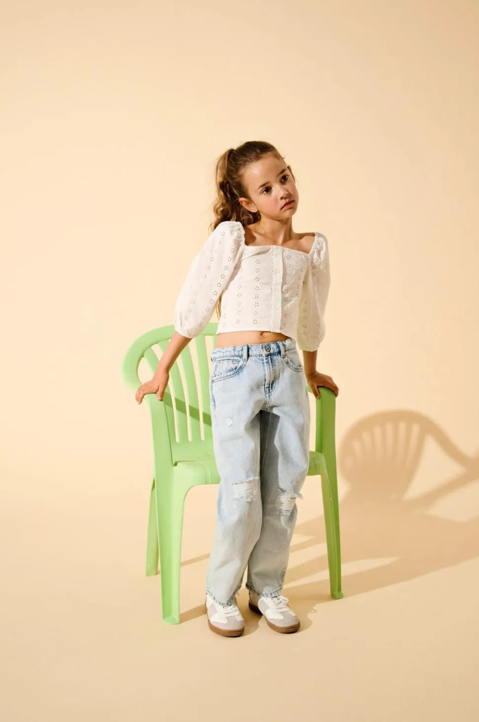 KIDS ONLY Bluse kogPilea 3/4 Emb Anglaise Shirt