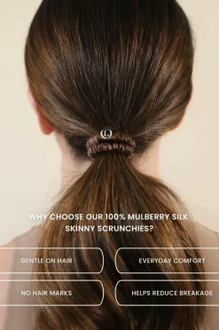 Lenoites Mulberry Silk Skinny Scrunchies