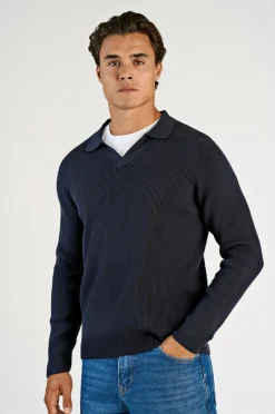 Lindbergh Pullover Rib Knitted L/S V-neck Polo
