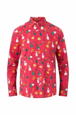 Lindbergh Pyjamasskjorte Aop Christmas Shirt L/S