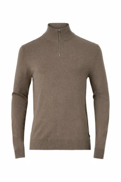 Lindbergh Trøje Half Zip Melange Knit