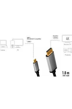LogiLink Kabel USB-C til DisplayPort