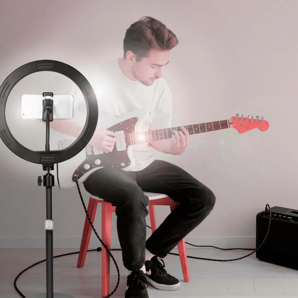 LogiLink Ring Light for Smartphone Ø 25 cm med bordstativ