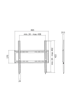 LogiLink Vægbeslag TV 32-55" Fast. Ekstra slim. 19,5 mm