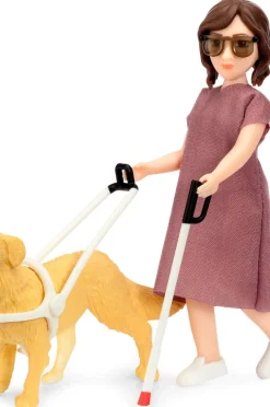 Lundby Dukke med blind stok og hund