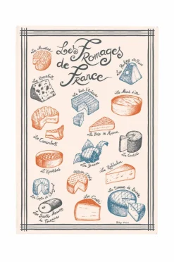 Maison Vivaraise Køkkenhåndklæde Fromages De France 48 X 72