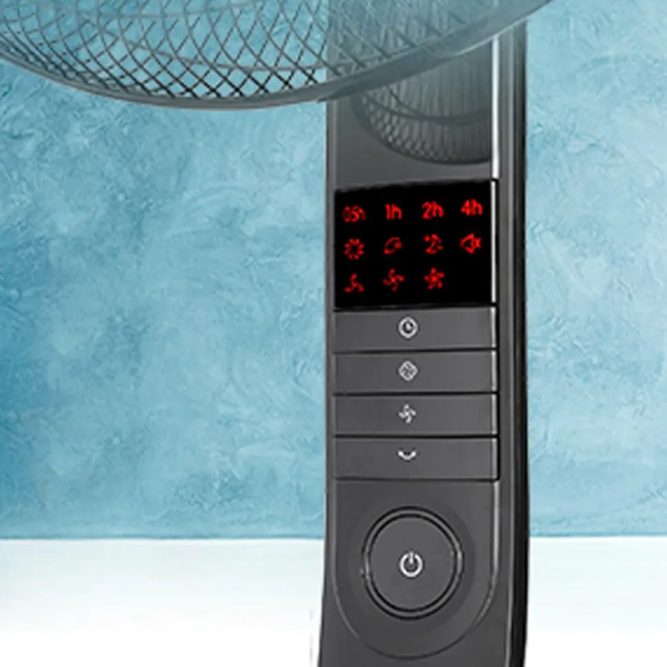 Midea Gulvvifte 3 hastigheder og fjernbetjening, sort