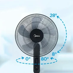 Midea Gulvvifte 3 hastigheder og fjernbetjening, sort