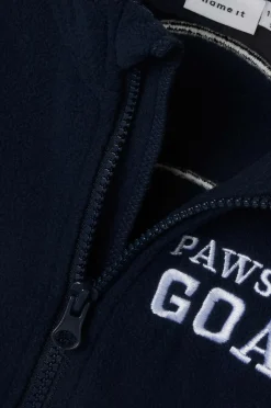 Name it Fleecetrøje nmmJohan Paw Fleece W Zip Cplg