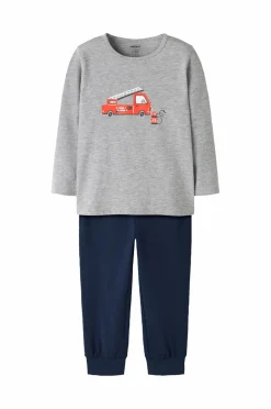 Name it Pyjamassæt nmmNightset Grey Firetruck