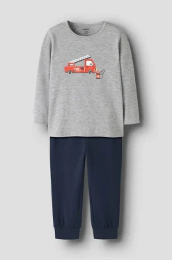 Name it Pyjamassæt nmmNightset Grey Firetruck