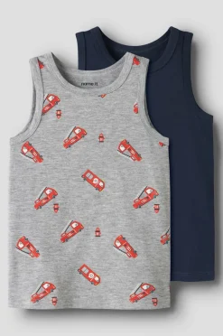 Name it Tanktop nmmTank Grey Firetruck 2-pak