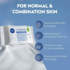 Nivea Ansigtsservietter Refreshing Cleansing Wipes 25 stk.