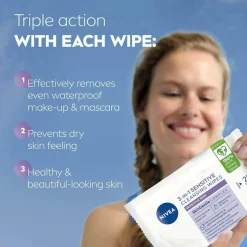 Nivea Ansigtsservietter Sensitive Cleansing Wipes 25 stk