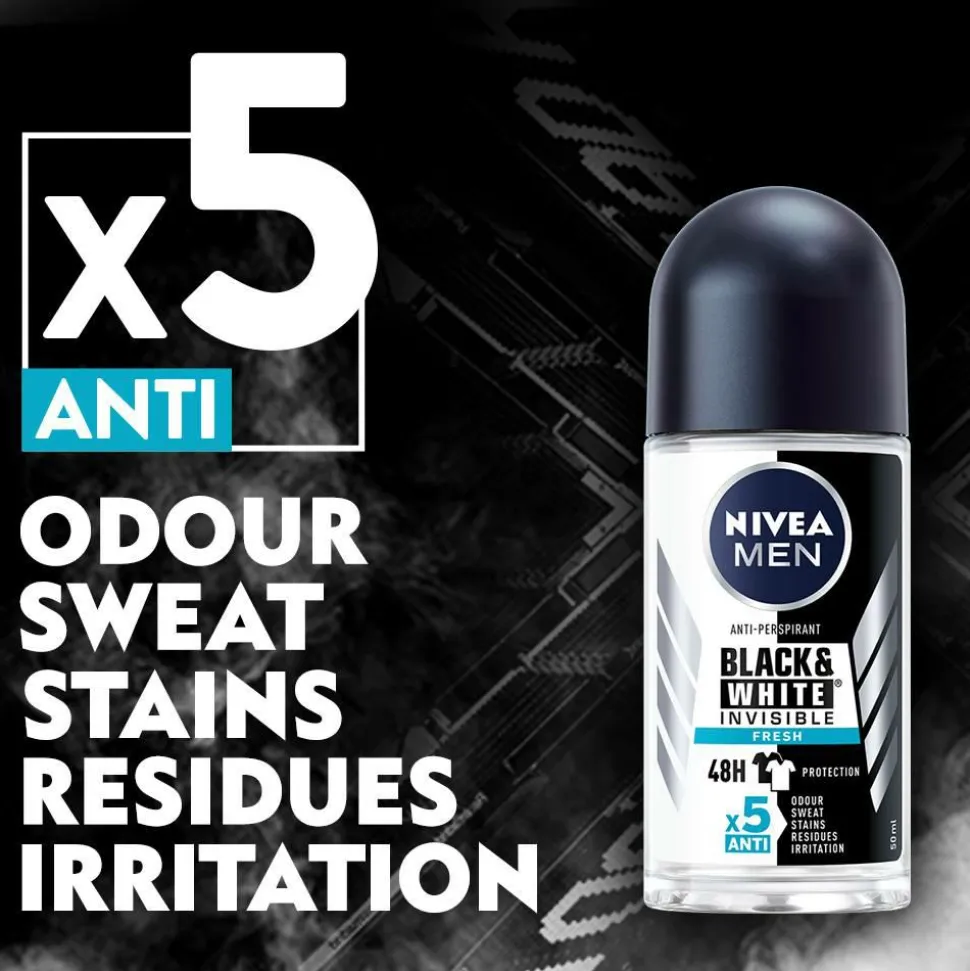 Nivea Antiperspirant Deo Roll on Black & White Fresh 50 ml