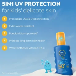 Nivea Protect & Care Kids Sun Spray Spf 50+ 200Ml