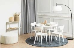 NORDFORM Roxby rundt spisebordssæt med bord og 4 stole, Ø105x76 cm