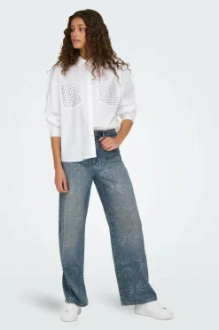 Only Jeans onlHope EX HW Wide Rhinst Dnm Tai D