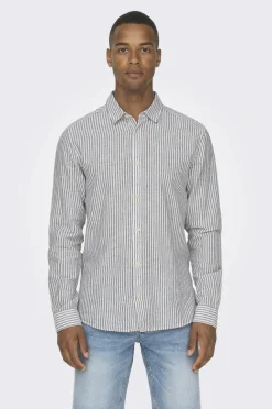 ONLY & SONS Skjorte onsCaiden LS Stripe Linen Shirt 660
