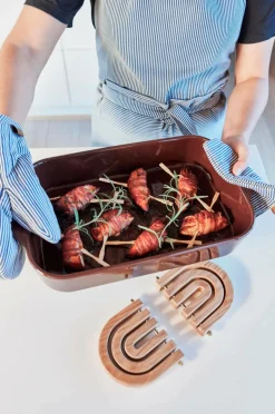 OYOY Living Design Grydelapper - sæt med 2 Striped Demin