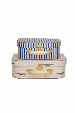 OYOY Living Design Mini kuffert - sæt med 2 Crocodile & Stripe