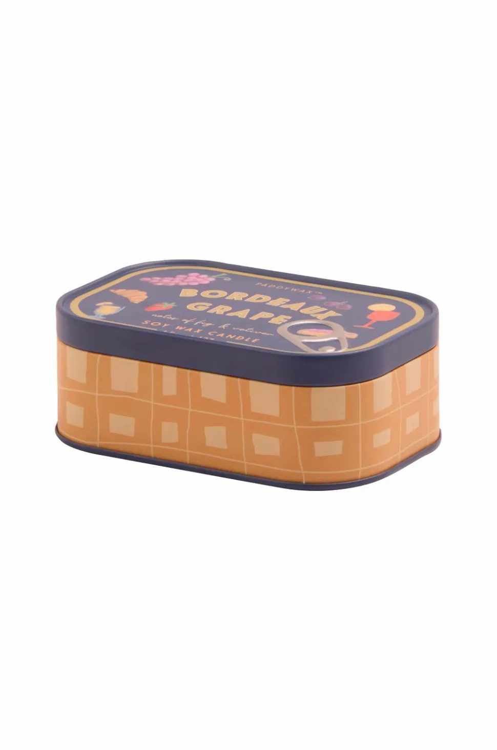Paddywax Bistro Grapes Printed Tin Candle - Bordeaux Grape