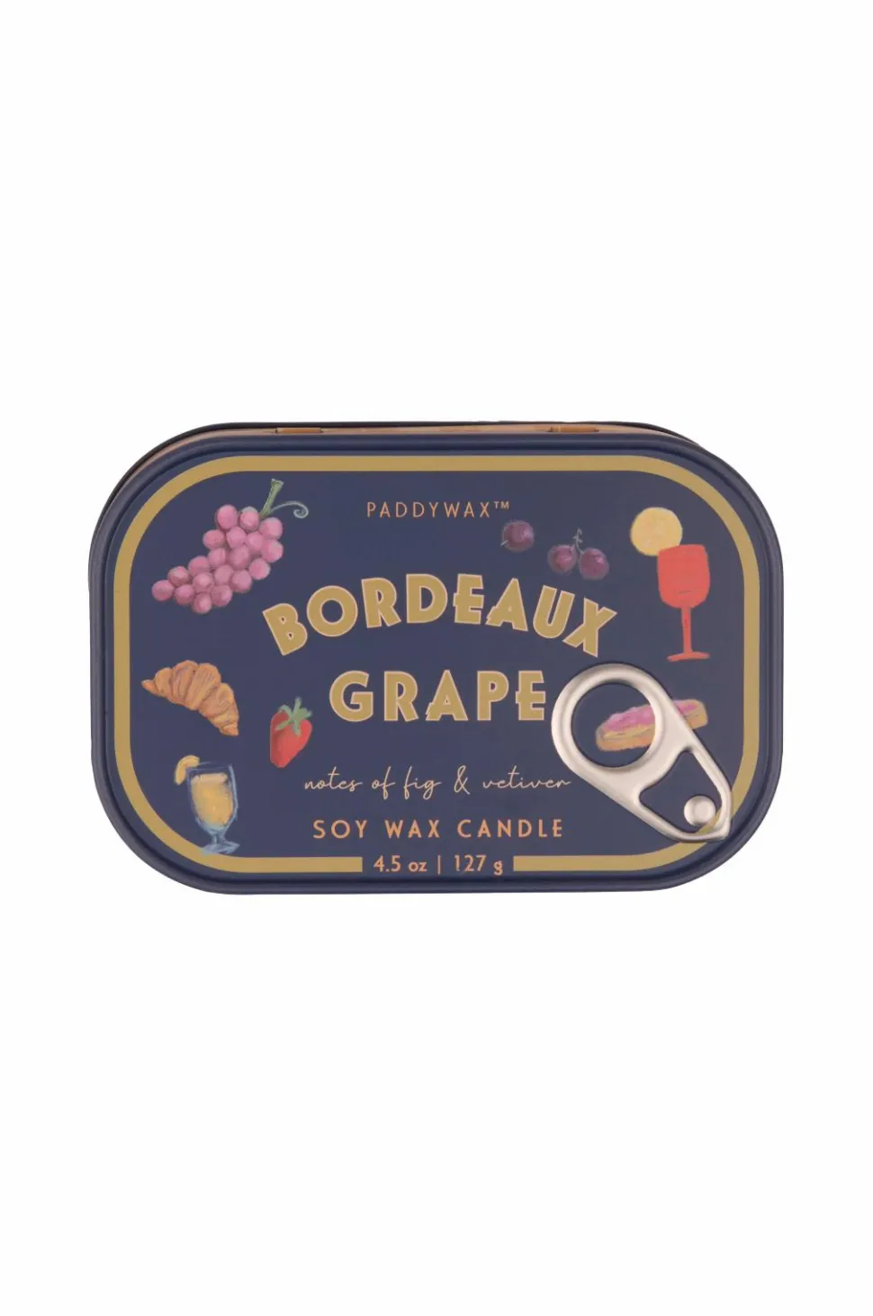 Paddywax Bistro Grapes Printed Tin Candle - Bordeaux Grape