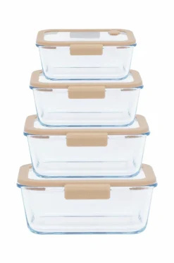 Pebbly 5 stk. sæt: 4 rektangulære kasser & luftvakuumpumpe