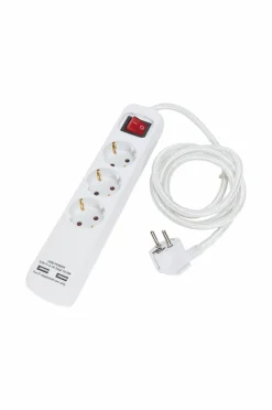 PR Home Stikdåse 3 stik + Usb 1,4 m