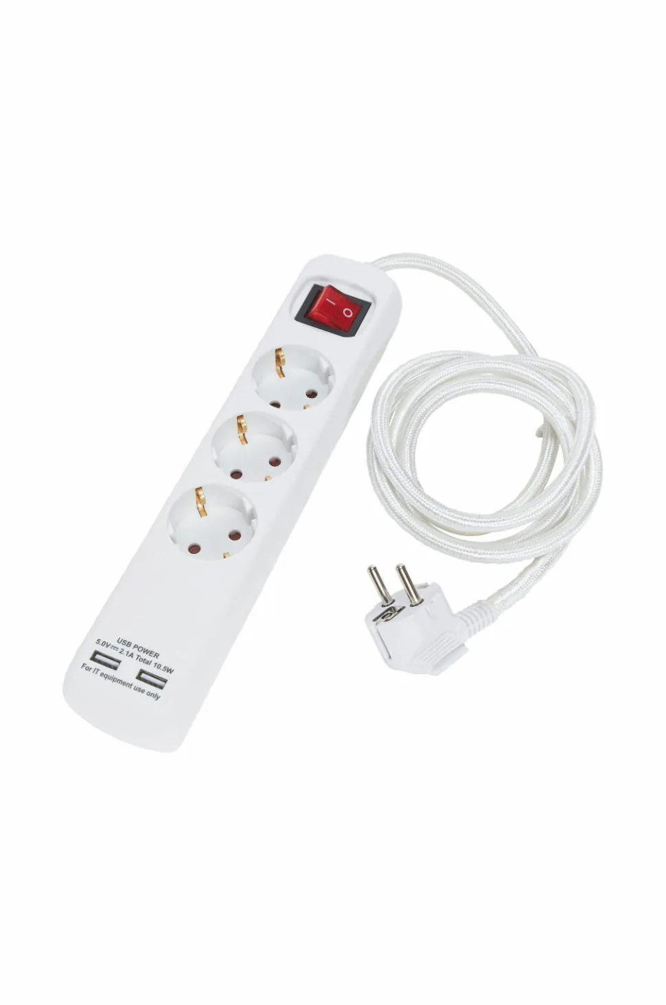 PR Home Stikdåse 3 stik + Usb 1,4 m