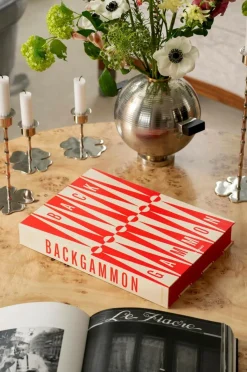 PRINTWORKS Klassisk - Backgammon-kunsten, rød/cremefarvet