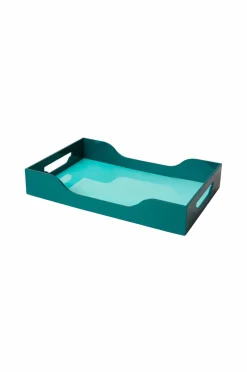 PRINTWORKS Lakeret bakke - Swell, turkis/grøn L