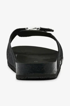 Scholl Iconic Sandaler SL Pescura Flat Cork Canvas Black