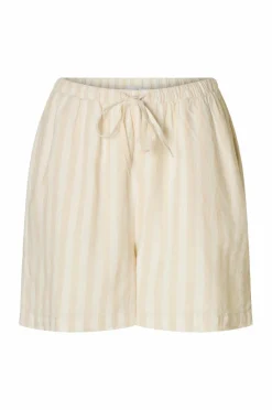 Selected FEMME Hørshorts slfLuisa MW Linen Blend Striped