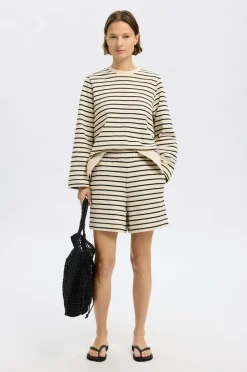 Selected FEMME Shorts slfElise HW Striped Shorts