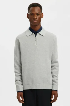 Selected HOMME Trøje slhDane LS Knit Struc Half Zip Polo