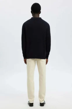 Selected HOMME Trøje slhDane LS Knit Struc Half Zip Polo