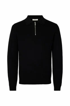 Selected HOMME Trøje slhDane LS Knit Struc Half Zip Polo