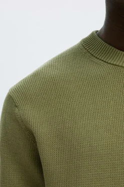 Selected HOMME Trøje Slhdane LS Knit Structure Crew Neck