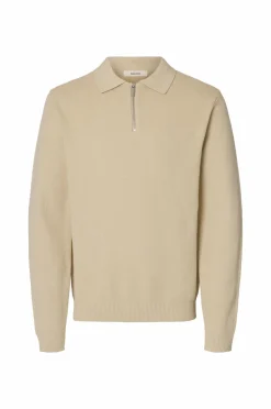 Selected HOMME Trøje slhDane LS Knit Struc Half Zip Polo