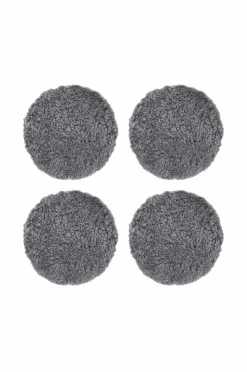 Skinnwille Fåreskindspude rund krøllet 4-pak