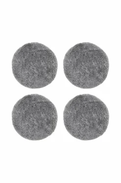 Skinnwille Fåreskindspude rund krøllet 4-pak