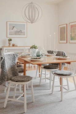 Skinnwille Fåreskindspude rund krøllet 4-pak