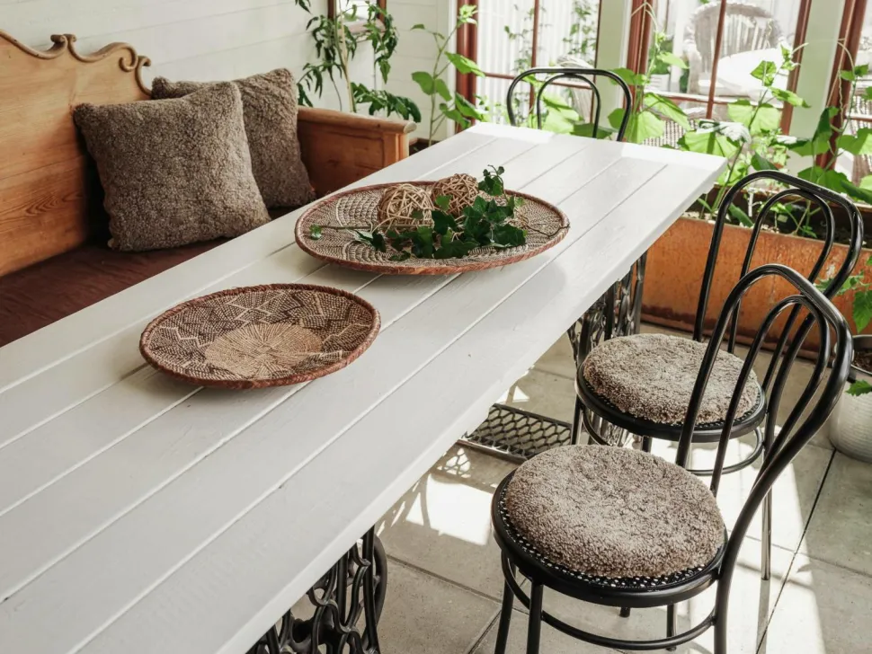 Skinnwille Fåreskindspude rund krøllet 4-pak