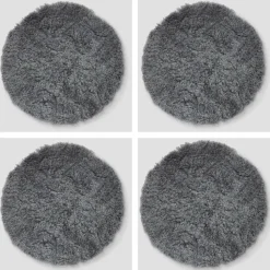 Skinnwille Rund siddepude Curly 4-pak