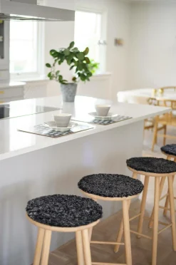 Skinnwille Rund siddepude Curly 4-pak