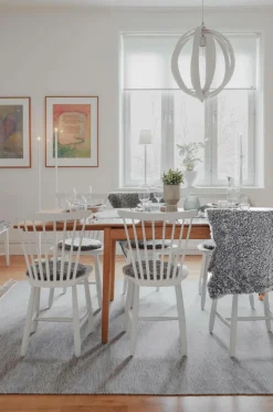 Skinnwille Rund siddepude Curly 4-pak