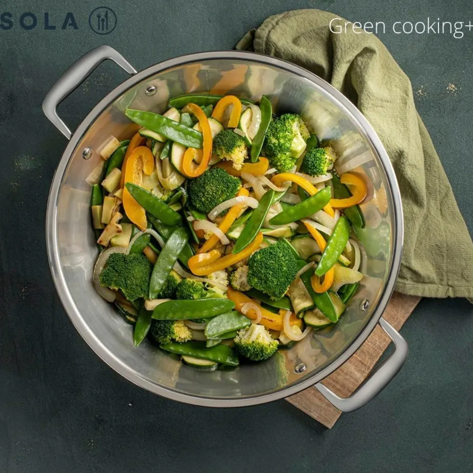 Sola Wok Green Cooking med låg 32 cm