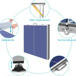 Sportme Bordtennisbord - Sammenklappelig 180x90x76cm